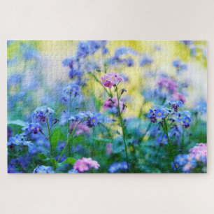 Vergeet-me-niet bloemen legpuzzel