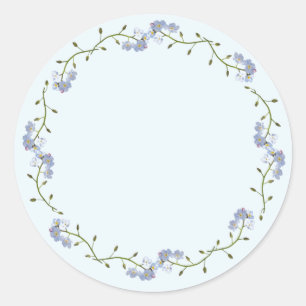 vergeet-me-niet bloemen ronde sticker