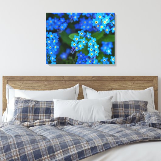 Vergeet-me-niet Bloemen Verpakt Canvas Art (Insitu (Slaapkamer))