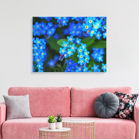 Vergeet-me-niet Bloemen Verpakt Canvas Art (Insitu (Woonkamer))