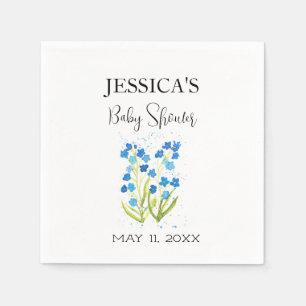 Vergeet me niet Blue Flowers Baby shower Meisje Servet