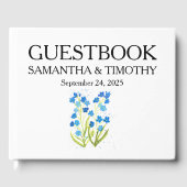 Vergeet me niet Blue Waterverf Floral Wedding Gastenboek (Voorkant)