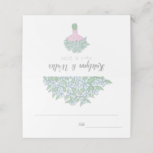 Vergeet-me-niet boeket lente bruiloft (Buitenkant ongevouwen)