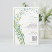 Vergeet-me-niet bruiloft details informatiekaartje (Staand voorkant)