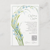 Vergeet-me-niet bruiloft die goed wenst QR-code Informatiekaartje (Voorkant)