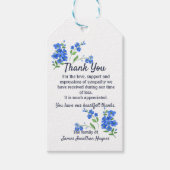 Vergeet me niet Dankuwel Memorial Cadeaulabel (Voorkant)