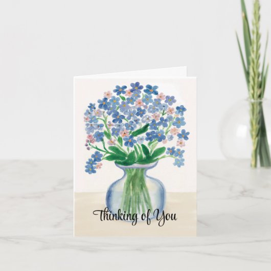 Vergeet me niet dat bloemen denken aan je sympathi kaart (Voorkant)