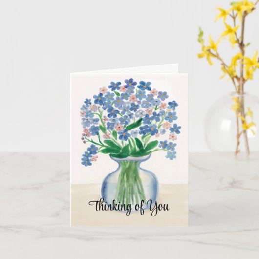 Vergeet me niet dat bloemen denken aan je sympathi kaart (Gele Bloem)