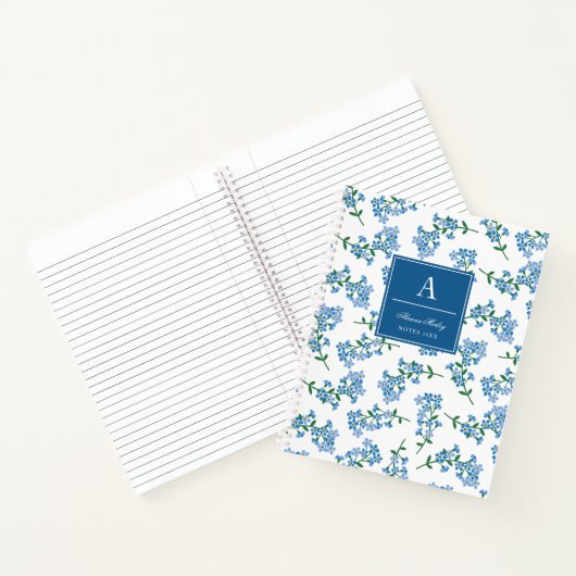Vergeet me niet dat het Patroon Monogrammed is Notitieboek (Binnen)