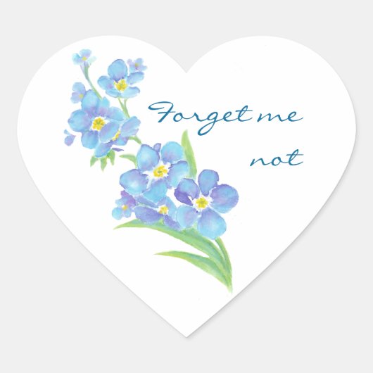 Vergeet me niet dat ik geen aangepaste Waterverf t Hart Sticker (Voorkant)