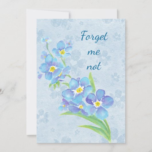 Vergeet me niet dat ik geen aangepaste Waterverf t Kaart (Voorkant)