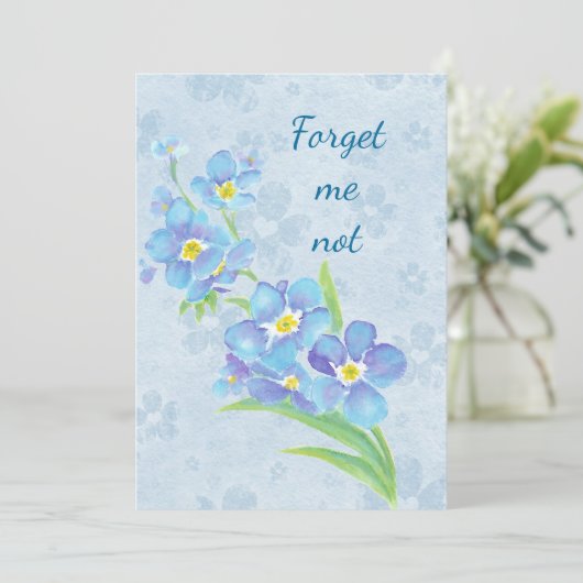 Vergeet me niet dat ik geen aangepaste Waterverf t Kaart (Staand voorkant)