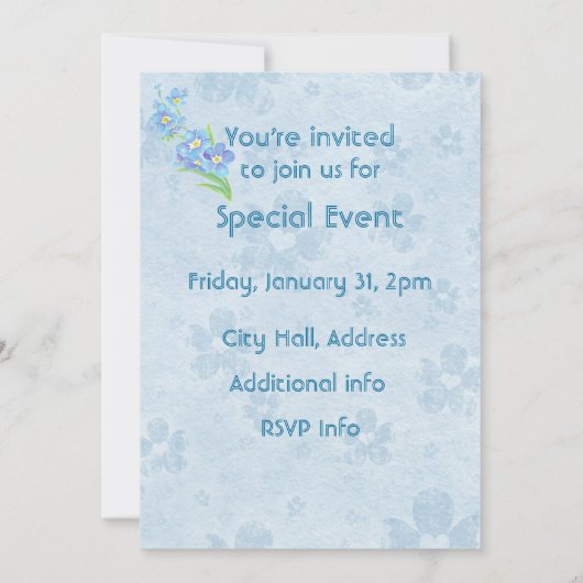 Vergeet me niet dat ik geen aangepaste Waterverf t Kaart (Achterkant)