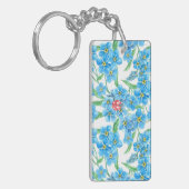 Vergeet me niet dat ik geen naadloos bloempatroon sleutelhanger (Voorkant Links)