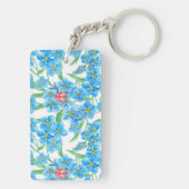 Vergeet me niet dat ik geen naadloos bloempatroon sleutelhanger (achterkant)