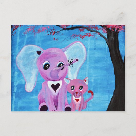 Vergeet me niet dat ik geen roze olifant cat Cherr Briefkaart (Voorkant)