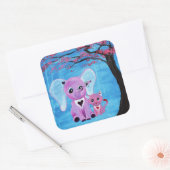 Vergeet me niet dat ik geen roze olifant cat Cherr Vierkante Sticker (Envelop)