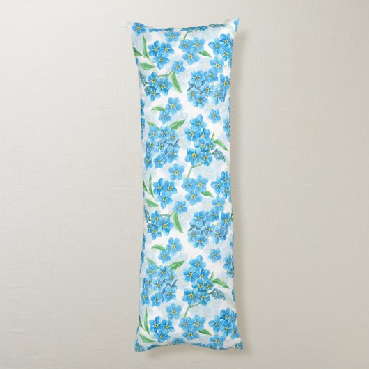 Vergeet me niet dat ik geen waterverf bloemen heb lichaamskussen (Achterkant (Verticaal))