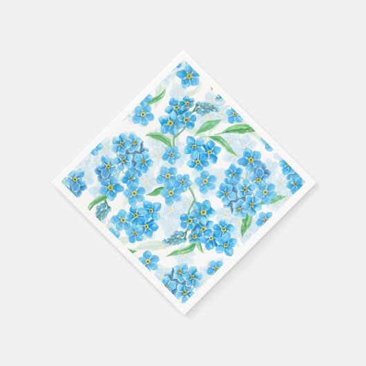 Vergeet me niet dat ik geen waterverf bloemen heb servet (Hoek)