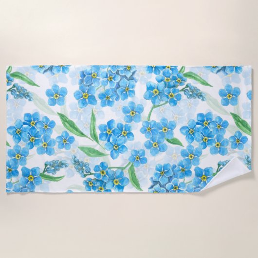 Vergeet me niet dat ik geen waterverf bloemen heb strandlaken (Voorkant)