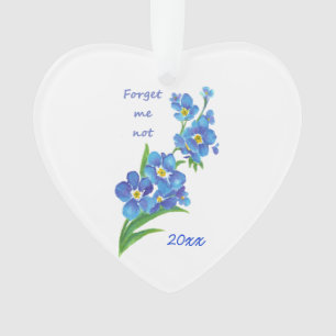 "Vergeet me niet" De bloemen citeren Aangepast ged Ornament