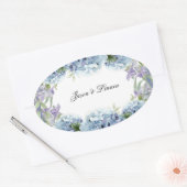 Vergeet-me-niet de Waterverf van de Bloemen Elegan Ovale Sticker (Envelop)