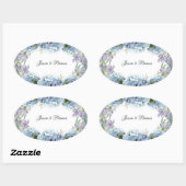 Vergeet-me-niet de Waterverf van de Bloemen Elegan Ovale Sticker (Vel)