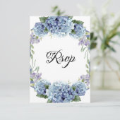 Vergeet-me-niet de Waterverf van de Bloemen Elegan RSVP Kaartje (Staand voorkant)