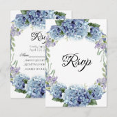 Vergeet-me-niet de Waterverf van de Bloemen Elegan RSVP Kaartje (Voorkant / Achterkant)