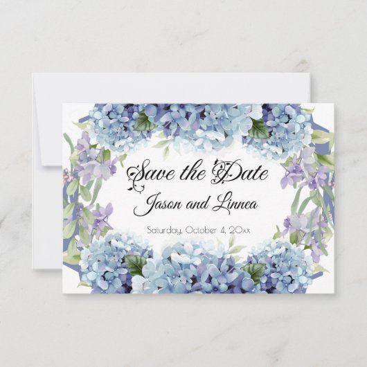 Vergeet-me-niet de Waterverf van de Bloemen Elegan Save The Date (Voorkant)