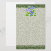 Vergeet me niet Floral Stationery Briefpapier (Voorkant / Achterkant)