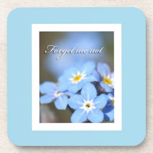 Vergeet-me-niet foto op blauw onderzetter