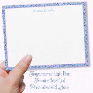 Vergeet me-niet Light Blue Feminine Notitiekaartje