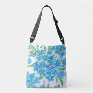 Vergeet me niet naadloos patroon crossbody tas
