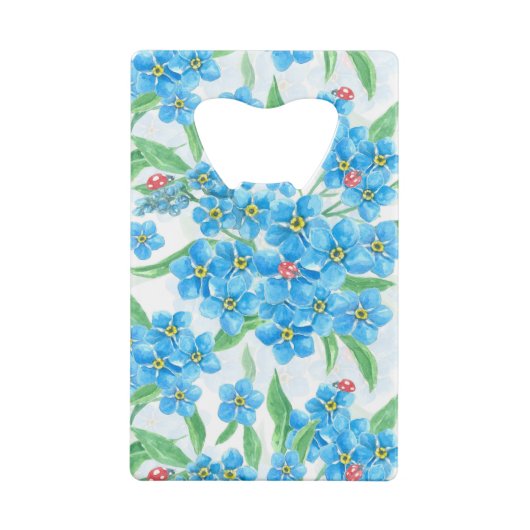 Vergeet me niet naadloos patroon kredietkaart flessenopener (Achterkant)