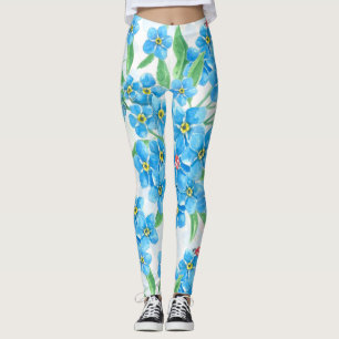 Vergeet me niet naadloos patroon leggings