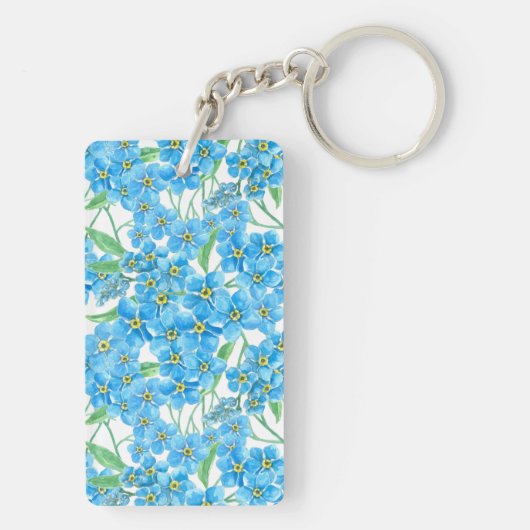 Vergeet me niet naadloos patroon sleutelhanger (achterkant)