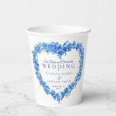 Vergeet me niet om een blauwe bruiloft met bloemen papieren bekers (Achterkant)