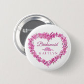 Vergeet me-niet-roze bloem-bruidsbruidebruiloft ronde button 5,7 cm (Voorkant /achterkant)