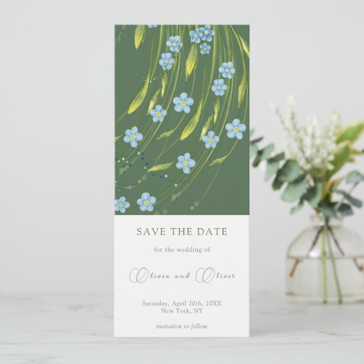 Vergeet-me-niet sparen de Datum Kaart (Staand voorkant)