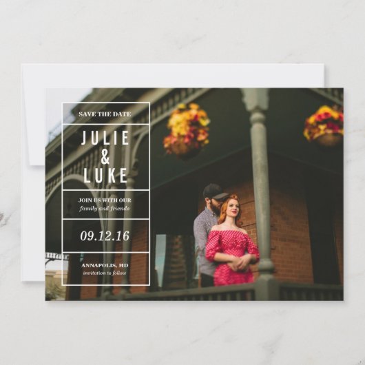 Vergeet-me-niet sparen de Datum Save The Date (Voorkant)