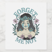 Vergeet me niet wijn etiket (Enkel label)