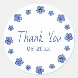 Vergeet me niet zoete zomerbloemenkrans ronde sticker