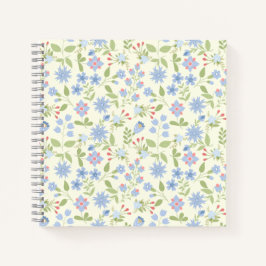 Vergeet-me-noten en korenbloemen notitieboek