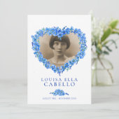 Vergeet-me-nots begrafenisdienst programma blauw w (Staand voorkant)