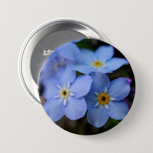 Vergeet me Nots Blue Flowers Ronde Button 7,6 Cm (Voorkant /achterkant)