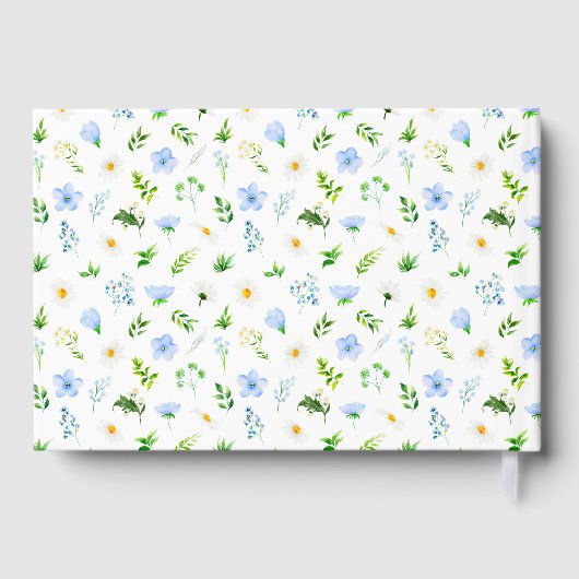 Vergeet-me-Nots Daisies Floral Wedding Gastenboek (Achterkant)