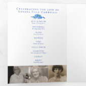 Vergeet-me-nots hart blauw begrafenis herdenkingsd drieluik programma (Binnenzijde eerst)