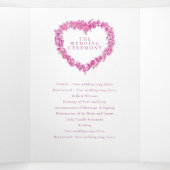 Vergeet-me-nots roze hart met een kunstbruiloft drieluik programma (Binnenkant midden)