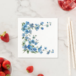 Vergeet-me-nots waterverf servet